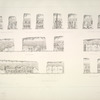 Salle V. Élévations de quatre faces et des portes E, O, S, U.