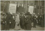 Congress members outside of headquarters.