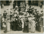 Members in front of Parliament.