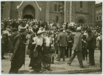 Leaving Szilagyi Dezsoter Church after Dr. Anna Shaw's sermon.