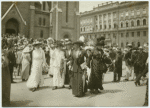 Leaving Szilagyi Dezsoter Church after Dr. Anna Shaw's sermon.