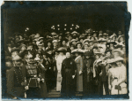 Leaving Szilagyi Dezsoter Church after Dr. Anna Shaw's sermon. Mrs. Lee, Mayor of Oldham, center.