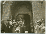 Leaving Szilagyi Dezsoter Church after Dr. Anna Shaw's sermon.