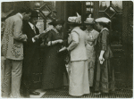 Mrs. Jerome Meller selling 'A Nok' the Hungarian feminist newspaper.