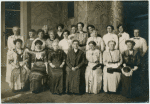 American delegation; Duchess of Marlborough (last row center) with Signe Bergman, Mrs. Belmont, Anna Howard Shaw, Mrs. Stanley MacCormick, Jane Addams, Mrs Nathan and other members (not in order).