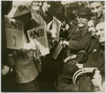 Members selling the feminist paper on Budapest's streets, 1913-1914.