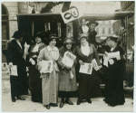 Members selling the feminist paper on Budapest's streets, 1913-1914.