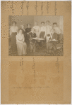 Newly Elected Board, L. to R. standing: Mrs MacCormick (USA), Miss Stanton Coit (England), Frau Lindemann (Germany), Macmillan (England), Mrs. Annie Furuhjelm (Finland), Singe Bergman (Sweden) and Rosika Schwimmer (Hungary). Sitting: Mrs. (Faucett (England), Mrs. Carrie Chapman Catt (USA) and Mme. Schlumberger (France).