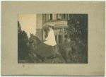 Cicely Corbett Fisher on horseback