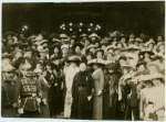 Group photo: Mrs. Sarah Ann Lees and Anna Shaw with the audience.