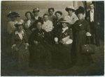 Dr. Belva A. Lockwood (front center),  Dr. Anita Augspurg, and Bertha Engel (standing extr. R. front). The rest [are] Women's Republic members.]