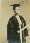 Dr. Belva A. Lockwood  [in a convocation robe], one of the twenty Peace Ambassadors of the Woman's Republic.
