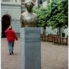 Bust of Aletta Jacobs in front of Harmonie Building of the campus in Gronigen.