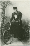 Betzy Kjelsberg, 1891, in Drammen.  Was among the first to start riding on a bike.