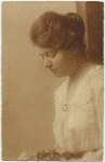 Jane (Janka) Kozma [Vilma Glucklich's niece - portrait, looking down]