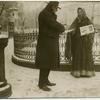 Bela Schwimmer, helping to distribute 'A Nok' fem[inist] newspaper in 1914.