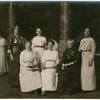 L. to r.: Miss Swanswick, Kathe Courtney, Miss Ashton, Mayde Royden, Unknown, I.O. Ford.