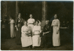 L. to r.: Miss Swanswick, Kathe Courtney, Miss Ashton, Mayde Royden, Unknown, I.O. Ford.