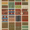 Indian Ornament no. 7: Ornaments from wooden and embroidered fabrics and painted boxes exhibited in Paris in 1855.