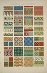 Chinese Ornament no. 2: Ornaments painted on porcelain and wood from woven fabrics.