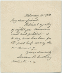 Susan B. Anthony, February 15, 1900