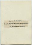 Emily Vaughan Jenkins, one of the twenty peace ambassadors of the Woman's Republic.