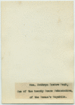 Mrs. Kathryn Heaton Peck, one of the twenty peace ambassadors of the Woman's Republic