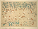 Funeral procession of Sebeknekht (continues). Includes the scenes of the musicians and the preparations for the banquet