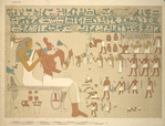 The scene of this plate may be out of doors. On the left we are shown Sebeknekht and his wife, seated. To them come a numerous concourse of relations, friends, and servants. ...