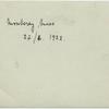 Eric Hubsch, 27/6/1922