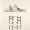 Sarbistan. Vue; Palais sassanide [plan].