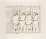 Persépolis. Palais no. 2. Bas-reliefs entre les deux rampes de l'escalier du centre.