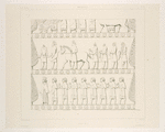 Persépolis. Palais no. 2. Bas-relief du mur de soutènement, à droite de l'escalier du centre.