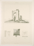Passargade. Vue; Monument funéraire (plans).