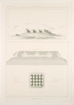 Serpoul-Zohab. Forteresse Kala-i-Kuhna: vue de la forteresse, coupe et plan.