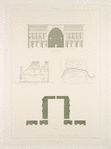 Ctesiphon. Palais sassanide. (Façade, coupe et plan.)