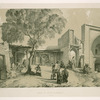 Bazar et entrée de mosquée à Cazbin [Qazvīn].