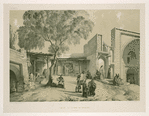 Bazar et entrée de mosquée à Cazbin [Qazvīn].