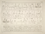 Astronomische Darstellungen und Inschriften aus Dendera, angebracht in einem der Zimmer und an der Decke des grossen Saales.