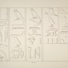 Einige Darstellungen der vorhergehenden Tafeln aus dem Terrassentempel von Dêr-el bah'eri in der Originalgrösse des Denkmals.