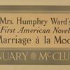 Mrs. Humphrey Ward's [...] Janurary McClure's.