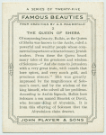 The Queen of Sheba.