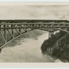 Steel suspension bridge at Niagra Falls.