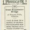 Steel suspension bridge at Niagra Falls.