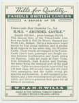 R. M. S. "Arundel Castle".