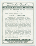 R. M. S. Tamaroa.