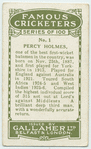 Percy Holmes, Yorkshire.