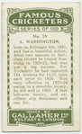 A. Waddington, Yorkshire.