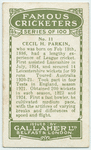Cecil H. Parkin, Lancashire.