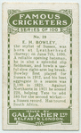 E.H. Bowley, Sussex.